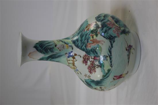 A Chinese famille rose pear shaped vase, 28cm.